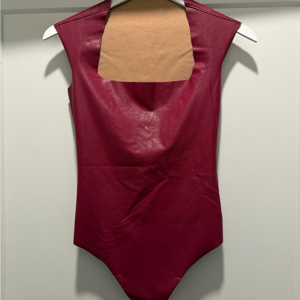 Commando Raspberry Faux Leather Bodysuit